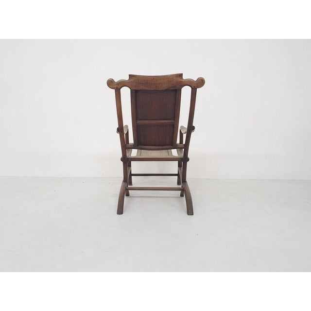 Brown 19th-Century Chinese Moon Gazer Lounge Chair For Sale - Image 8 of 18