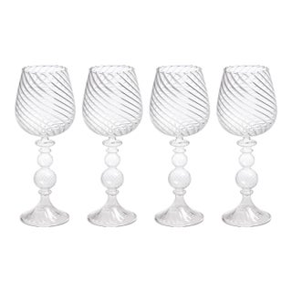 Rialto Twisted Optic Red Wine Glasses, Set of 4 For Sale