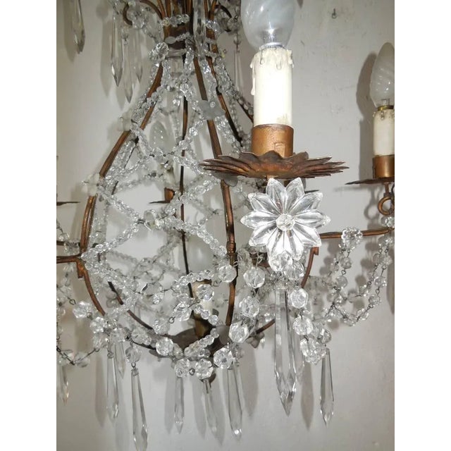 French Beaded Balloon Crystal Chandelier, Circa 1940 For Sale - Image 6 of 11