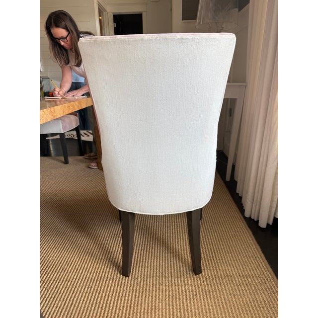 Mitchell Gold + Bob Williams Set of 6 Blush Velvet Dining Chairs by Mitchell Gold & Bob Williams For Sale - Image 4 of 8
