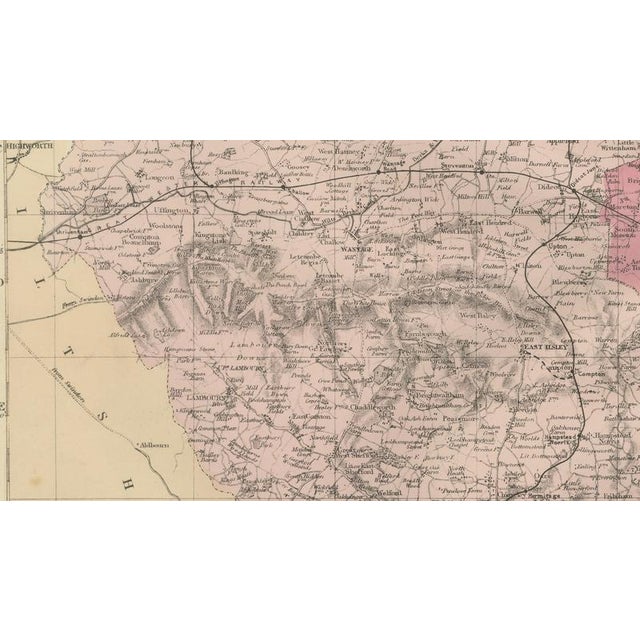 Black Antique Map of Berkshire, 1885 For Sale - Image 8 of 10