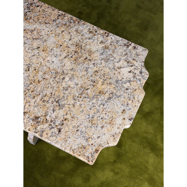 Unique Vintage Postmodern Granite Stone Coffee Table With Scalloped Edge For Sale - Image 14 of 16