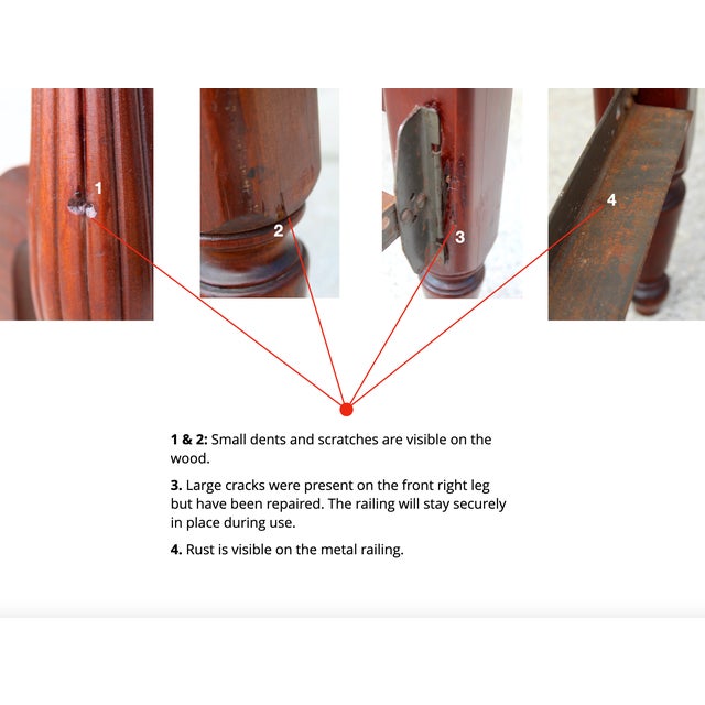 Vintage Solid Mahogany Four Poster Full/Double Bed | Chippendale Inspired | Heirloom Quality With Carved Fluted Columns | 1950s Usa For Sale - Image 12 of 12