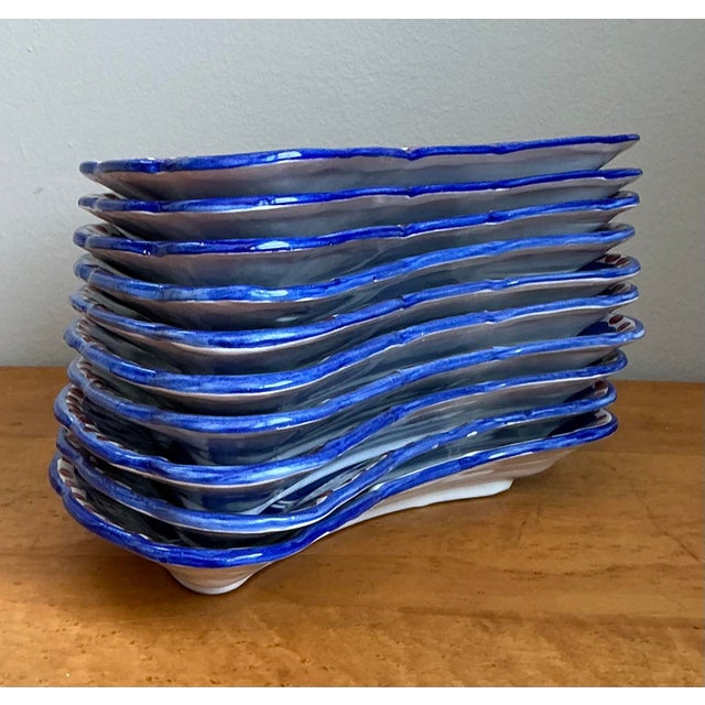 Late 20th Century Vintage Italian Solimine Glazed Ceramic Salad Plate - Set of 10 For Sale - Image 5 of 12