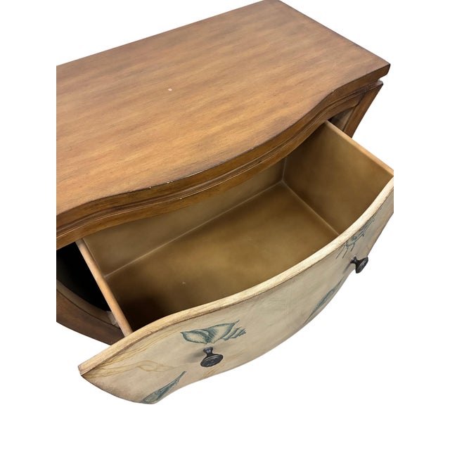 Cream Vintage Coastal Seashell Motif Bombé Two-Drawer Accent Chest For Sale - Image 8 of 12