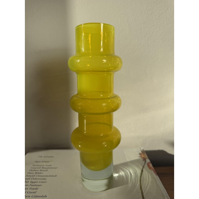 Yellow Cased Glass Bamboo Vase by Bo Borgström for Åseda Glasbruk, Sweden, 1960s For Sale - Image 9 of 18