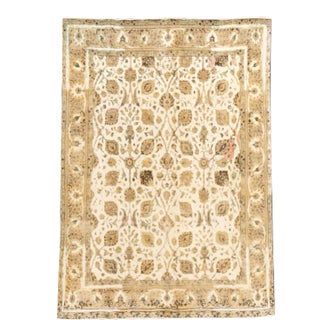 Early 20th Century Vintage Persian Tabriz Wool Rug For Sale