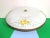 Lovely mid century flush mount ceiling light of opaque frosted glass with transparent open trellis border covered in...