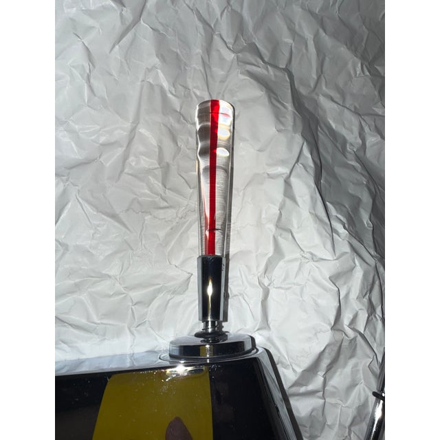 Contemporary Stilo Murano Red Line Fantini Faucet, Art Glass, Chrome, Made in Italy, One Hole Deck-Mount For Sale - Image 3 of 8