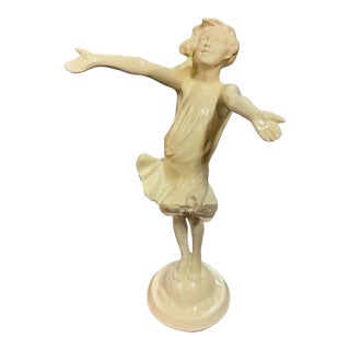 1916 " the Good Fairy" Spelter Metal Nymph Statue by Jessie McCutcheon Raleigh For Sale