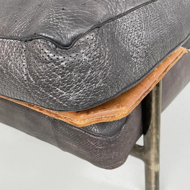 Italian Modern Black Leather Diesis Sofa attributed to Antonio Citterio and Paolo Nava for B&B Italia, 1980s For Sale - Image 12 of 18