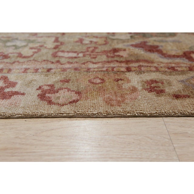 Hand-knotted in luxurious mohair, this 9 x 12 Sarrah Oushak rug carpet is a distinguished selection from our contemporary...