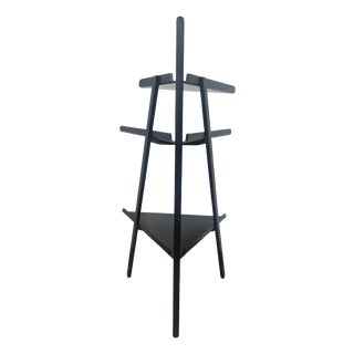 1980s Design Corner Unit, Trio Model, Black Lacquered Wood, by Achille Castiglioni for Interflex For Sale