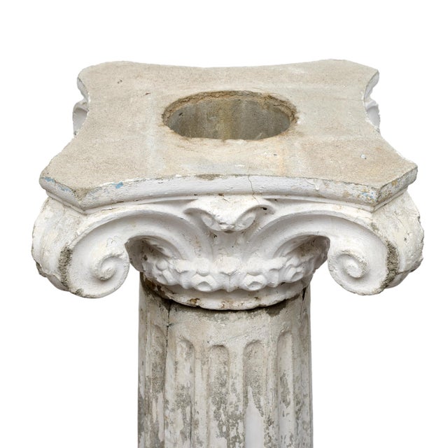 Sculpture Materials Impressive French Antique Concrete Ionic Column, Circa 1920 For Sale - Image 7 of 9