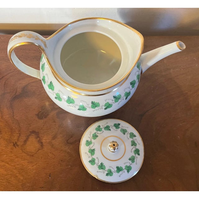 Ceramic Antique Early 19th Century Vienna Porcelain Helmet Shape Tea Pot For Sale - Image 7 of 13