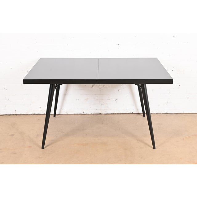 Paul McCobb Planner Group Black Lacquered Extension Dining Table, Newly Refinished For Sale - Image 9 of 12