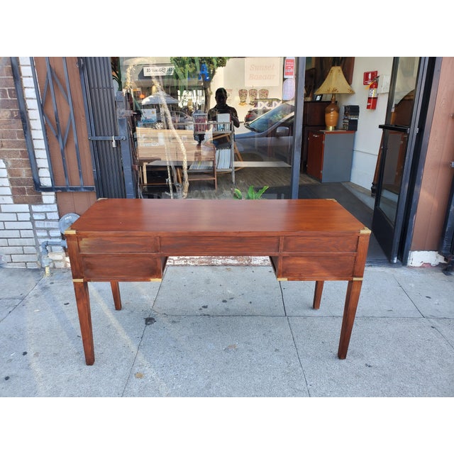 Brick Red Vintage Campaign Desk For Sale - Image 8 of 10