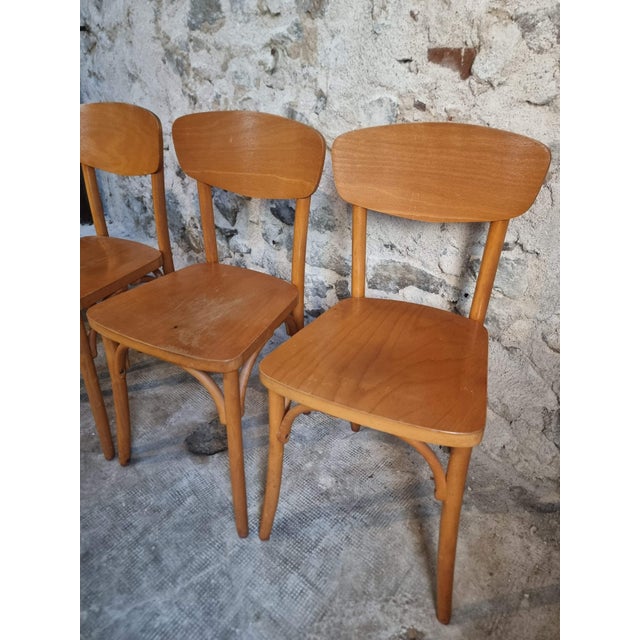 Vintage French Bentwood Bistro Chairs from Luterma, 1950s-1970s, Set of 6 For Sale - Image 4 of 18