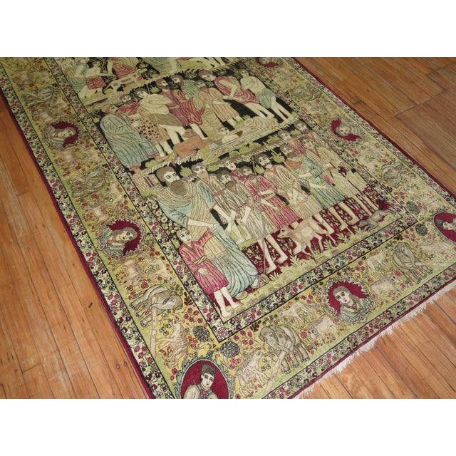 Late 19th Century Judaical Persian Kerman Rug, Story of Joseph - 4'8" x 7'9" For Sale - Image 17 of 18