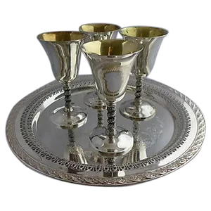 Vintage Silver Plated Stem & Tray - Set of 5