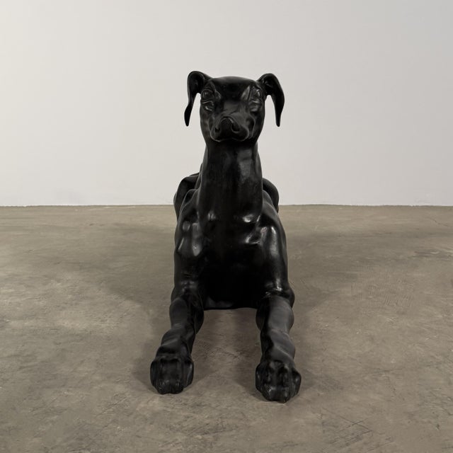 Art Deco Art Deco Style Bronze Greyhound Sculpture, Whippet Dog Figure - 39” Long For Sale - Image 3 of 11