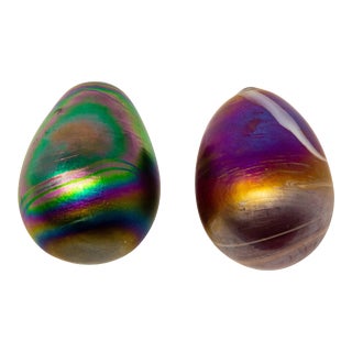 Mid 20th Century Art Glass Eggs- Set of 2 For Sale