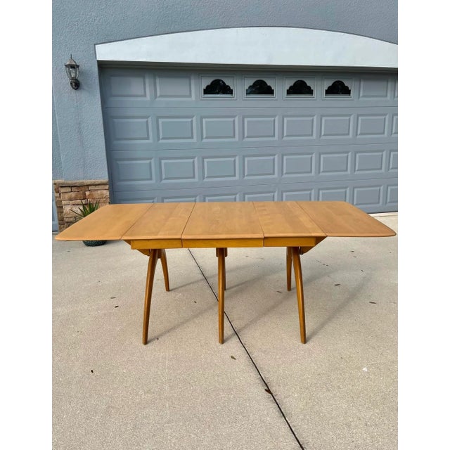 Mid Century Modern Extendable Wishbone Dining Table by Heywood Wakefield For Sale In Tampa - Image 6 of 12