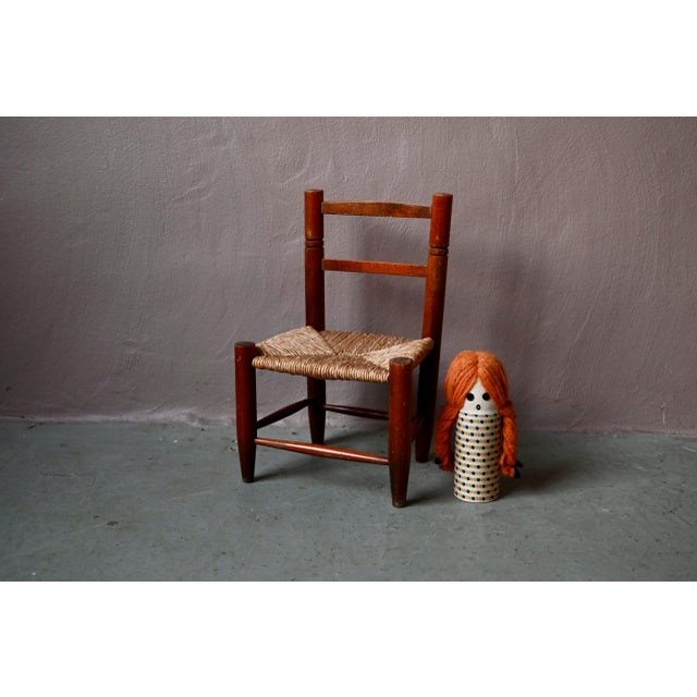 Brutalist Childrens Chair in Straw, 1970s For Sale - Image 9 of 18