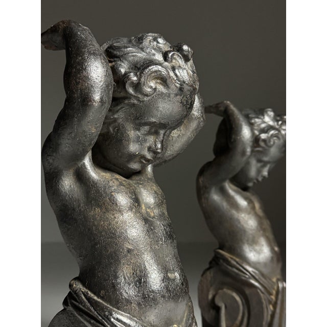 Cast Iron Angels, 19th Century, Set of 2 For Sale - Image 6 of 18