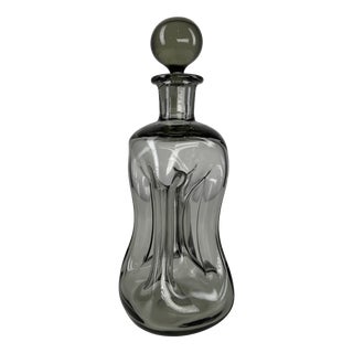 Danish Kluk Kluk Decanter in Smoked Glass from Holmegaard, 1970s For Sale