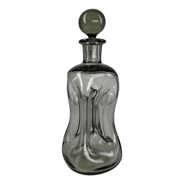 Danish Kluk Kluk Decanter in Smoked Glass from Holmegaard, 1970s For Sale
