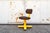 Office chair with aluminum frame and fabric-covered padding, plastic details. Original upholstery left underneath....