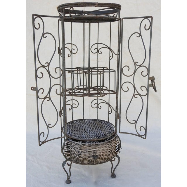 Mid-Century Iron and Wicker Wine Rack For Sale - Image 11 of 13