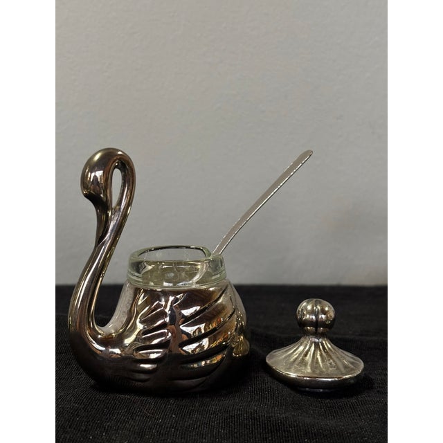 1960s Silver Swan Salt Cellars, - a Pair For Sale - Image 4 of 8