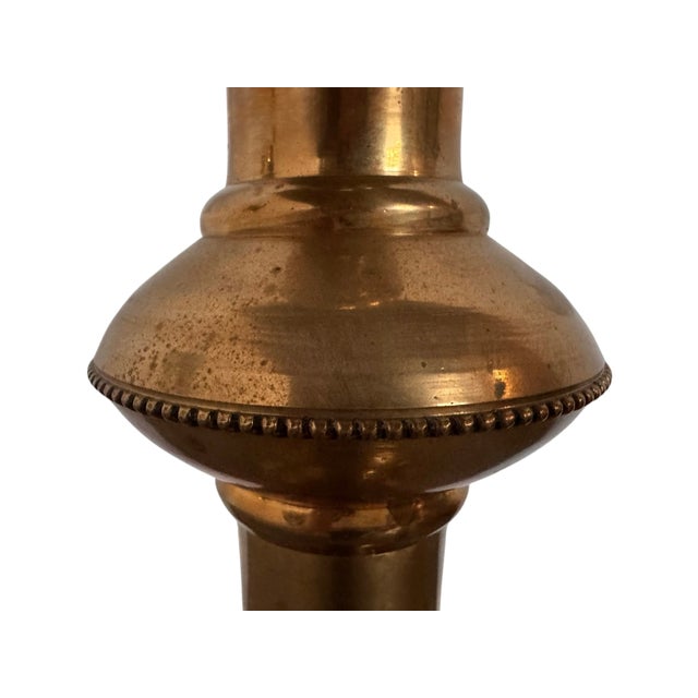Monumental Gothic Revival Brass Floor Candlestick, Circa 1900 For Sale - Image 4 of 12