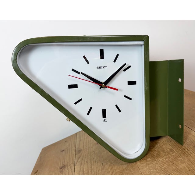 Vintage Green Ships Double-Sided Wall Clock from Seiko, 1970s For Sale - Image 11 of 18