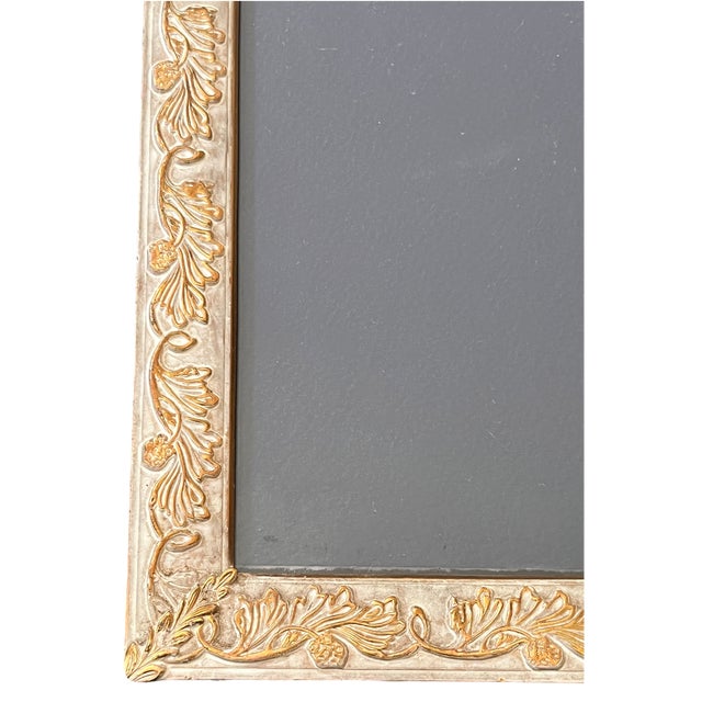 French Vintage Large Ivory & Gold Brass Picture Frame With Embossed Acanthus Leaf Motif – 8" X 10" For Sale - Image 3 of 11