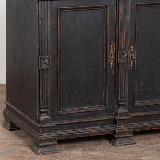 19th Century Swedish Black Painted Pine Sideboard Buffet For Sale - Image 11 of 15
