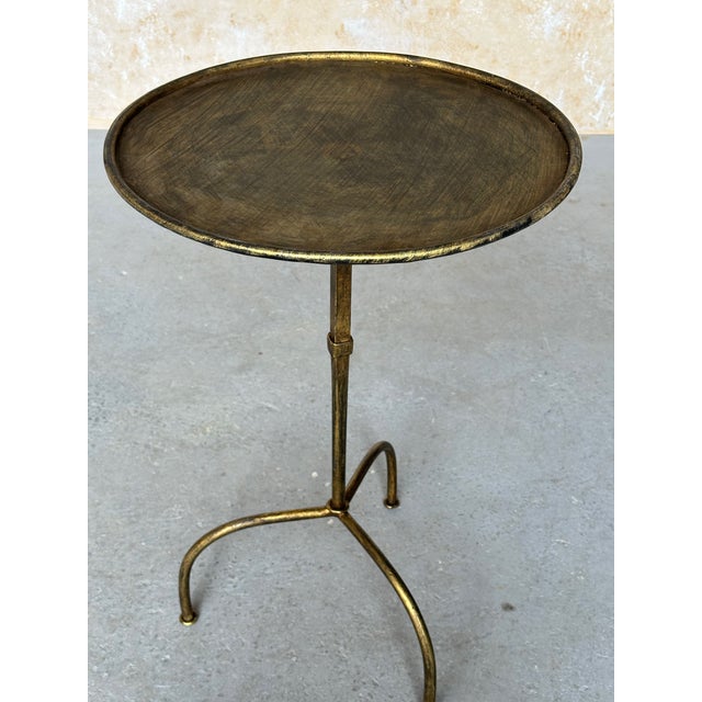 Pair of Spanish Iron Drinks Tables With Arched Tripod Bases For Sale - Image 9 of 12