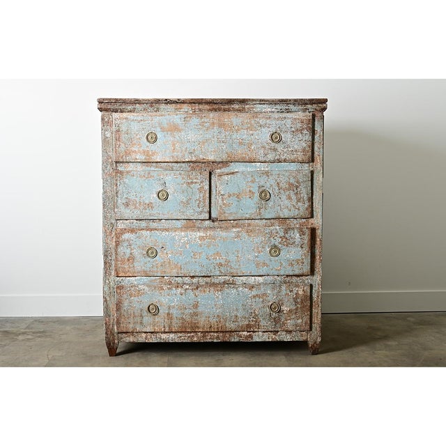 Brown Spanish 19th Century Painted Chest of Drawers From Catalonia For Sale - Image 8 of 15