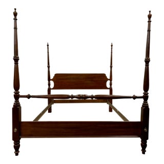Vintage Queen or Full Size Convertible Chippendale Poster Bed For Sale