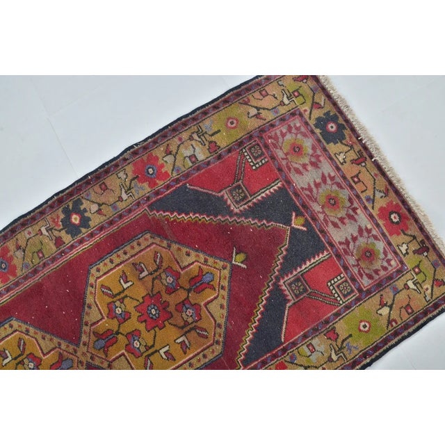 Red Mid 20th Century Anatolian Kurdish Runner Rug For Sale - Image 8 of 10