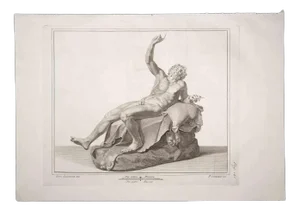 Pietro Campana, Dionysus, Ancient Roman Statue, Original Etching, 18th-Century