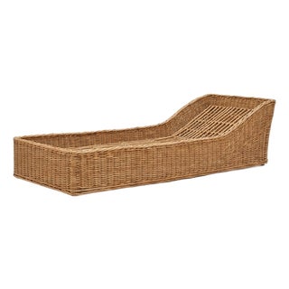 Coastal Chic Ralph Lauren Style Bamboo / Braided Natural Rattan Chaise / Daybed For Sale
