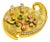 Late 19th Century 14K Yellow Rose Green Gold Diamond Garnet Brooch Pin Antique Estate For Sale