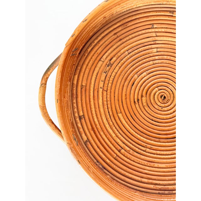 1970s 1970's Italian Style Pencil Reed Tray For Sale - Image 5 of 11