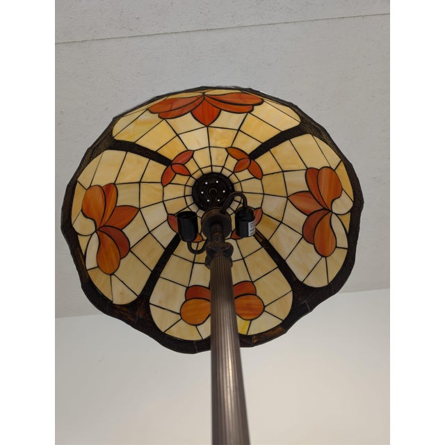 Tiffany Stained Glass Floor Lamp For Sale - Image 8 of 18