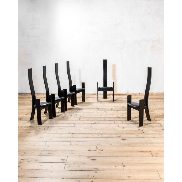 Black Vintage Golem Chairs by Vico Magistretti for Poggi, 1970s, Set of 6 For Sale - Image 8 of 8