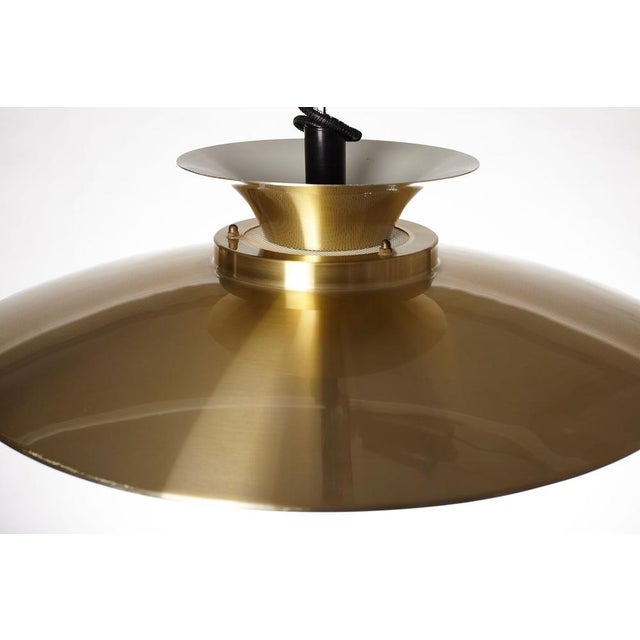 Metal Mid-Century Brass Pendant Light, Denmark, 1980s For Sale - Image 7 of 12