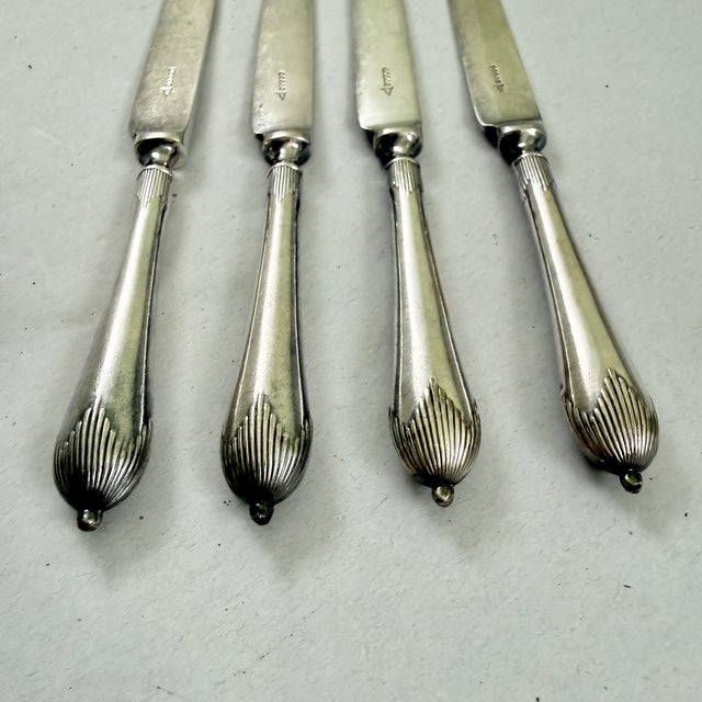 Walker & Hall Walker & Hall, Sheffield, English Aesthetic Silver Plate Fruit Knives, S/4 For Sale - Image 4 of 10